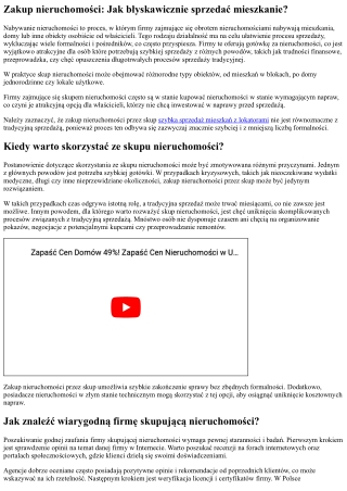 Zakup nieruchomości: Jak szybko sprzedać nieruchomość?