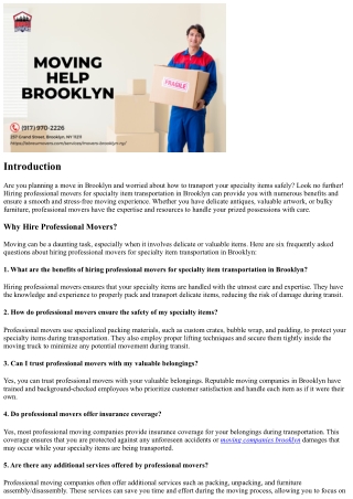 The Benefits of Hiring Professional Movers for Specialty Item Transportation in