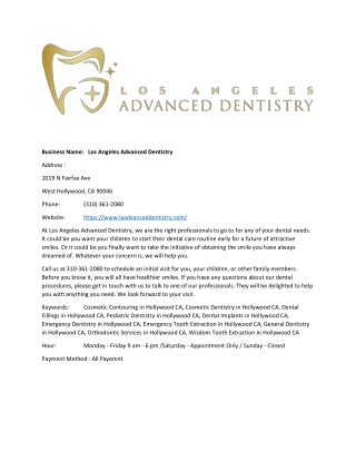 Los Angeles Advanced Dentistry