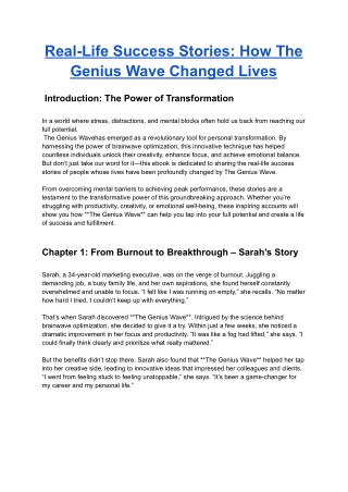 Real-Life Success Stories- How The Genius Wave Changed Lives