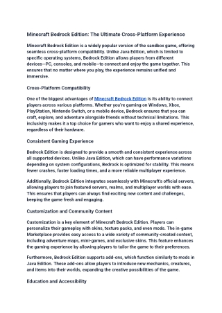 Minecraft Bedrock Edition_ The Ultimate Cross-Platform Experience