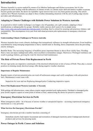 Adapting to Climate Challenges with Reliable Power Solutions in Western Australi