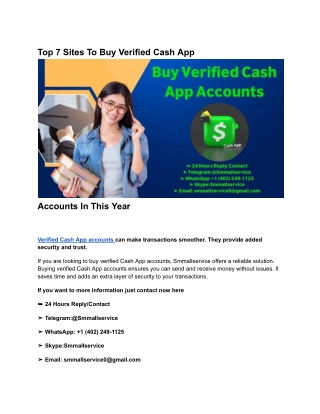 Top 7 Sites To Buy Verified Cash App Accounts In This Year