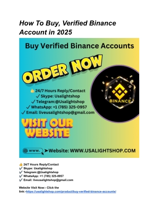 How To Buy, Verified Binance Account in 2025