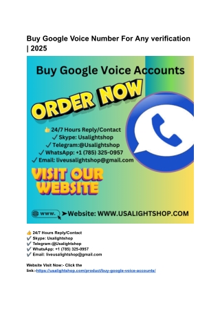 Buy Google Voice Number For Any verification _ 2025