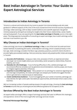 Best Indian Astrologer in Toronto