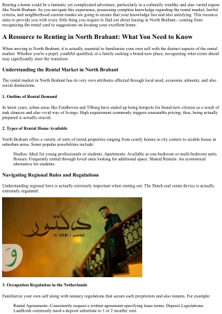 A Quick guide to Renting in North Brabant: What You Required to Know