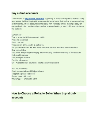 Buy Verified Airbnb Accounts | 100% Trusted Seller (2025)