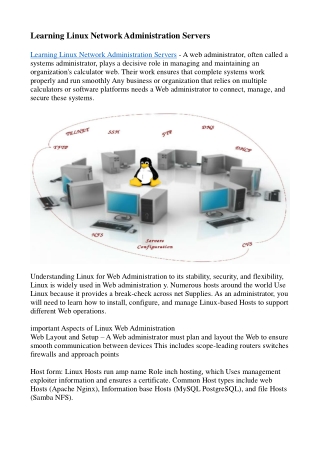 Learning Linux Network Administration Servers