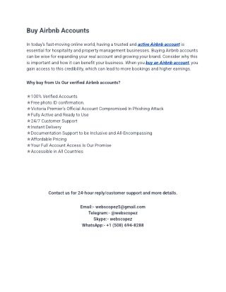 Buy Verified Airbnb Accounts | 100% Trusted Seller (2025)