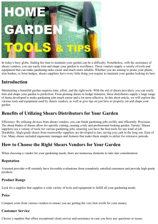 Trim and Shape Your Garden with Shears Vendors