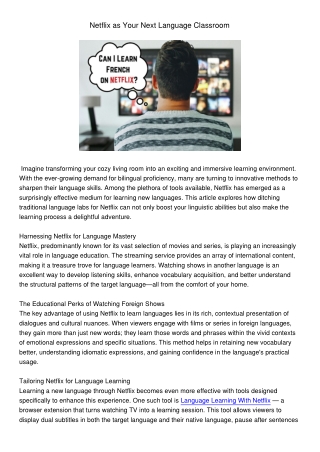 NetflixasYourNextLanguageClassroom