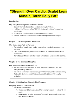 Strength Over Cardio Sculpt Lean Muscle, Torch Belly Fat