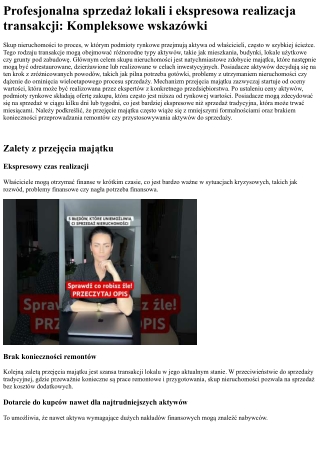 Skup nieruchomości: Skup nieruchomości i szybka sprzedaż mieszkania