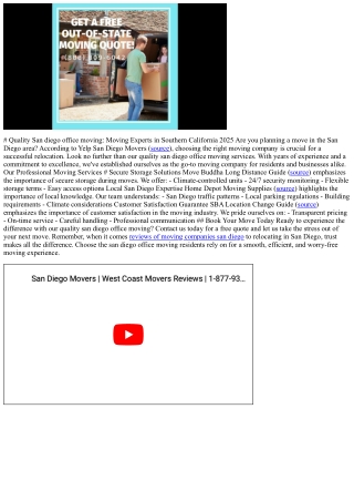 # Quality San diego office moving: Moving Experts in Southern California 2025