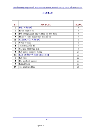 SKKN Một số biện pháp nâng cao chất  lượng hoạt động giáo dục phát triển vận động cho trẻ mẫu giáo 5-6 tuổi.