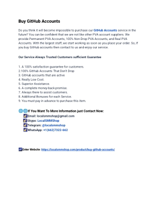 Service Site To Buy GitHub Accounts