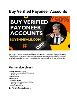 Buy Verified Payoneer Accounts