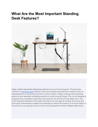 What Are the Most Important Standing Desk Features