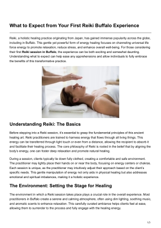 What to Expect from Your First Reiki Buffalo Experience