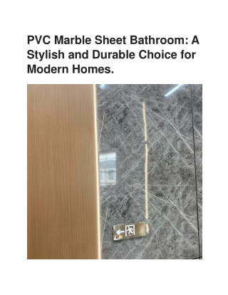 PVC Marble Sheet Bathroom A Stylish and Durable Choice for Modern Homes