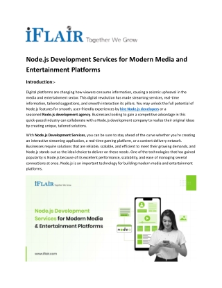 Node.js Development Services for Modern Media and Entertainment Platforms