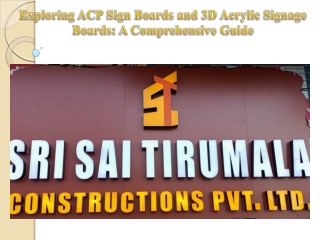Exploring ACP Sign Boards and 3D Acrylic Signage Boards A Comprehensive Guide