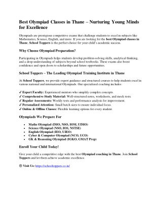 Best Olympiad Classes in Thane