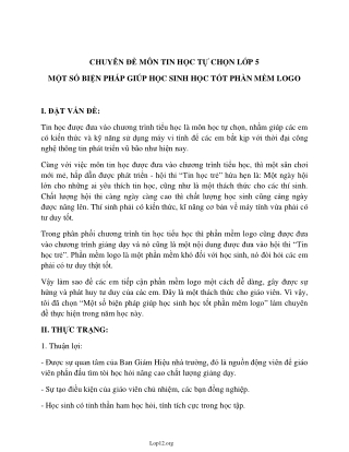 Sáng kiến kinh nghiệm Một số biện pháp giúp học sinh học tốt phần mềm logo