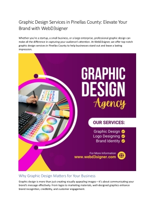 Graphic Design Services in Pinellas County Elevate Your Brand with WebD3signer