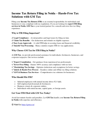 Income Tax Return Filing in Noida