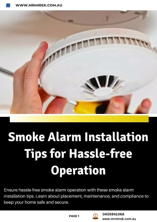 Smoke Alarm Installation Tips for Hassle-free Operations