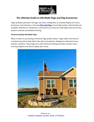 The Ultimate Guide to USA Made Flags and Flag Accessories