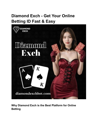 Diamond Exch - Get Your Online Betting ID Fast & Easy