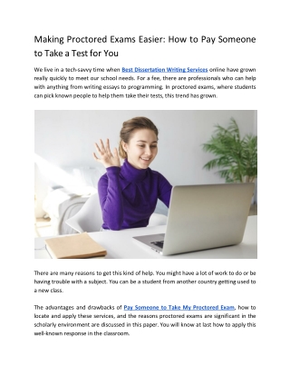 Making Proctored Exams Easier How to Pay Someone to Take a Test for You