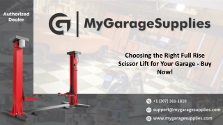 Choosing the Right Full Rise Scissor Lift for Your Garage - Buy Now!