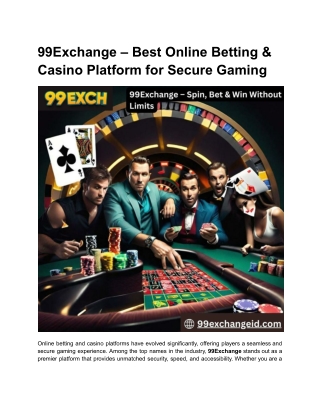 99Exchange – Best Online Betting & Casino Platform for Secure Gaming