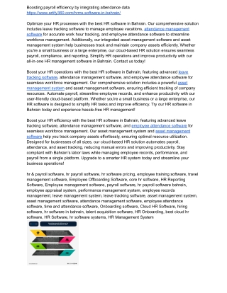 Smart HR Software for Asset and Attendance Management in Bahrain