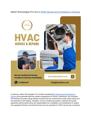 Albard Technologies Pvt Ltd is a HVAC Service and Contractors in Chennai (1)