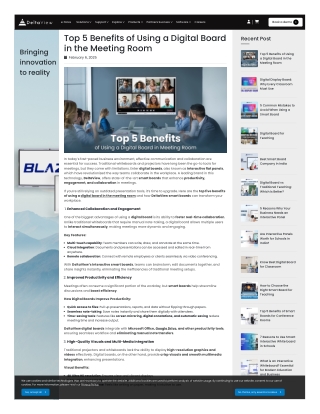 Top 5 Benefits of Using a Digital Board