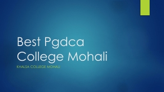 Best Pgdca College Mohali