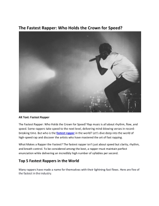 Who is the Fastest Rapper of All Time? Who Holds the Title?