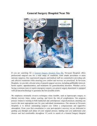 General Surgery Hospital Near Me