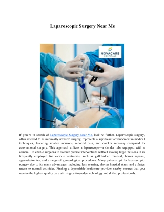 Laparoscopic Surgery Near Me