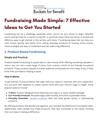 Fundraising Made Simple: 7 Effective Ideas to Get You Started