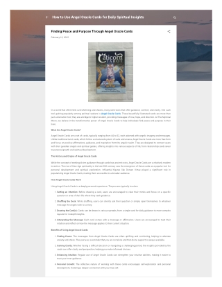 Finding Peace and Purpose Through Angel Oracle Cards