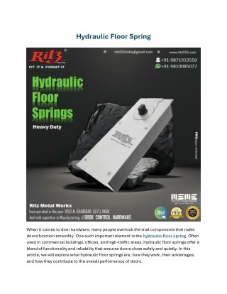 Hydraulic Floor Springs