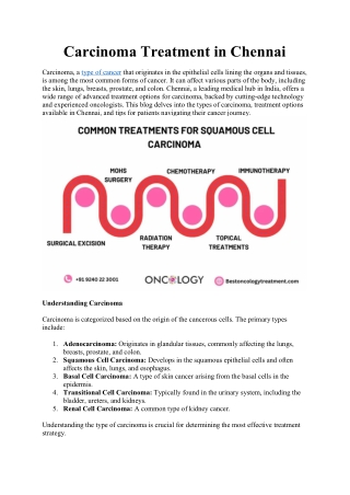 Carcinoma Treatment in Chennai