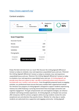 senior citizen residence ; medical care