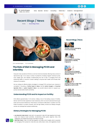 The Role of Diet in Managing PCOS and Infertility - Dr. Asmita Dongare